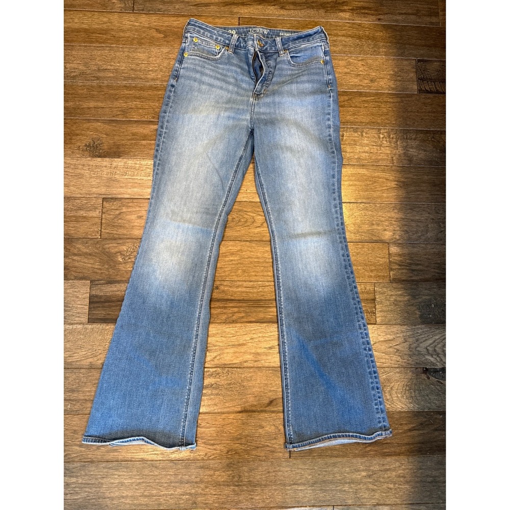 J.Crew Skinny Flare Jeans Women 29 Blue High Rise Stretch Denim Bell Bottoms